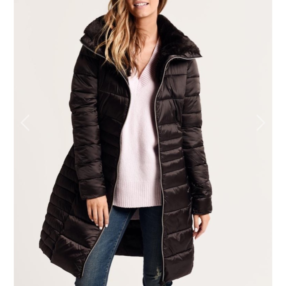 Save The Duck IRIS STAND UP COLLAR COAT WITH FAUX FUR LINING - Picture 3 of 11